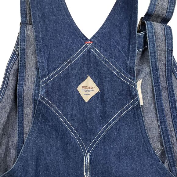 Vintage Big Mac Workwear Denim Bib Overalls Mens 45 Coveralls Jeans - Picture 9 of 13